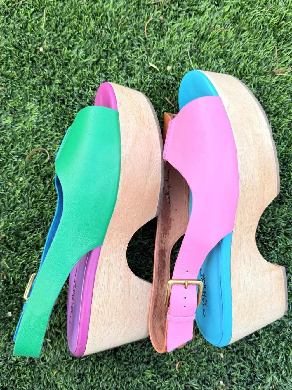 Charlotte Stone Colorblock Platform Sandals